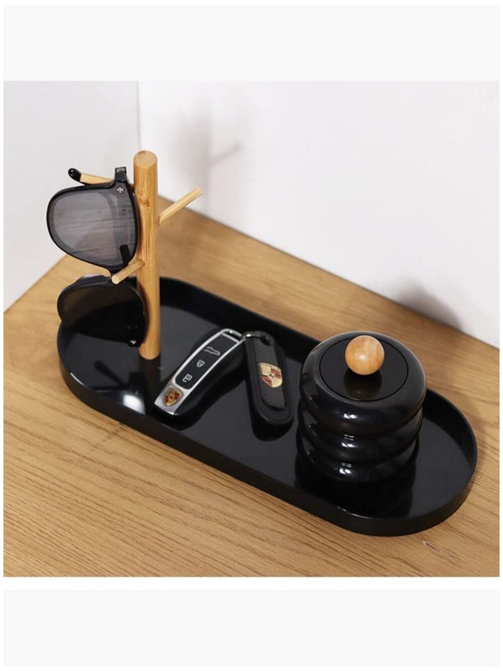 Wood and ABS Plastic Jewelry Tray with 3-Tier Hanging Organizer - Picture 6 of 7